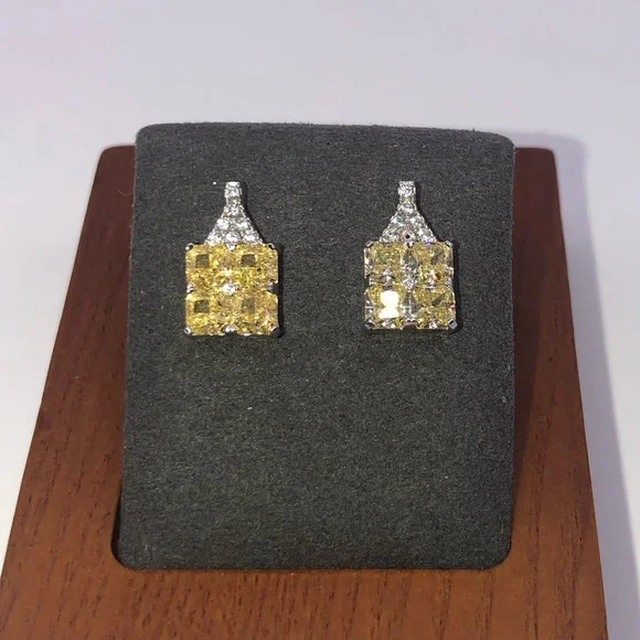 2ct Canary Earrings - Picture 2 of 12